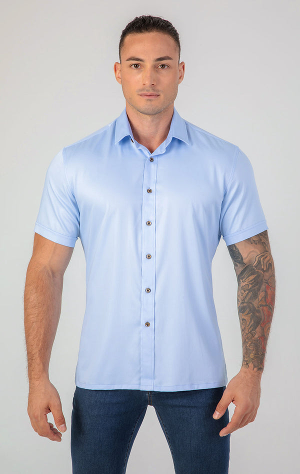 VFIT5 Short Sleeve Bamboo Shirts : Sky Blue