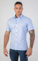 VFIT5 Short Sleeve Cotton Shirts : Light Blue