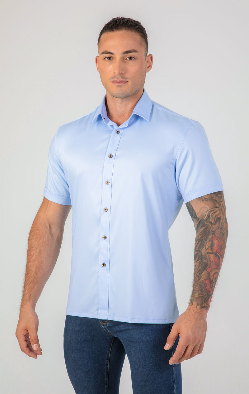 VFIT5 Short Sleeve Bamboo Shirts : Sky Blue