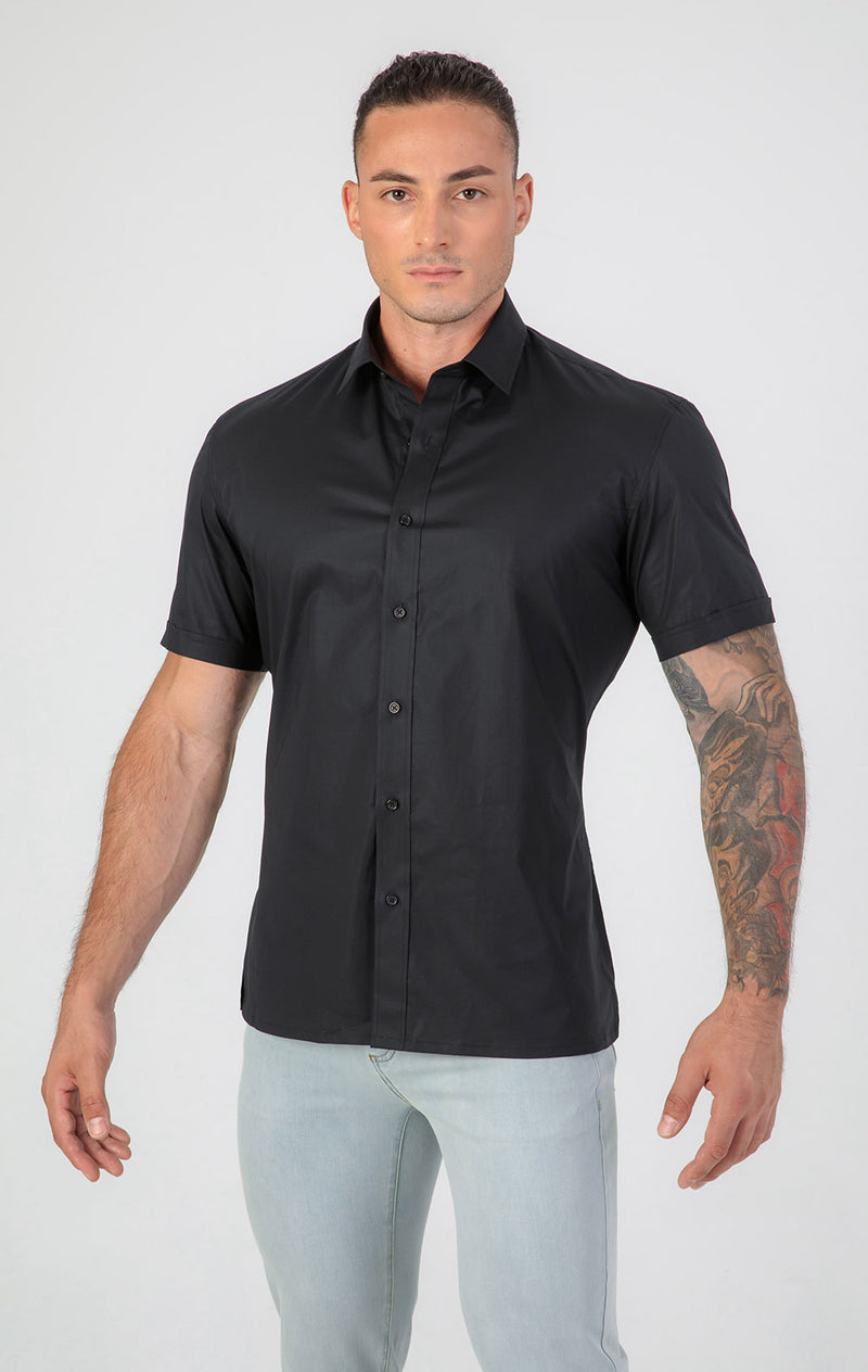 VFIT5 Short Sleeve Cotton Shirts : Black