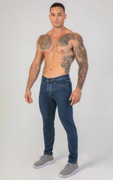 Contour Fit Jeans : Mid Blue