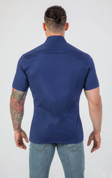 VFIT5 Short Sleeve Cotton Shirts : Dark Blue