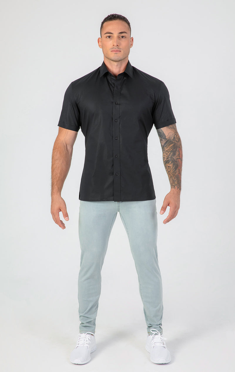 VFIT5 Short Sleeve Cotton Shirts : Black