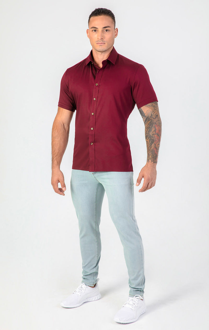 VFIT5 Short Sleeve Bamboo Shirts : Red