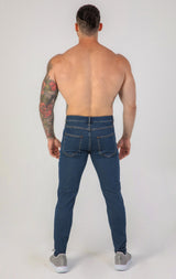 Contour Fit Jeans : Mid Blue